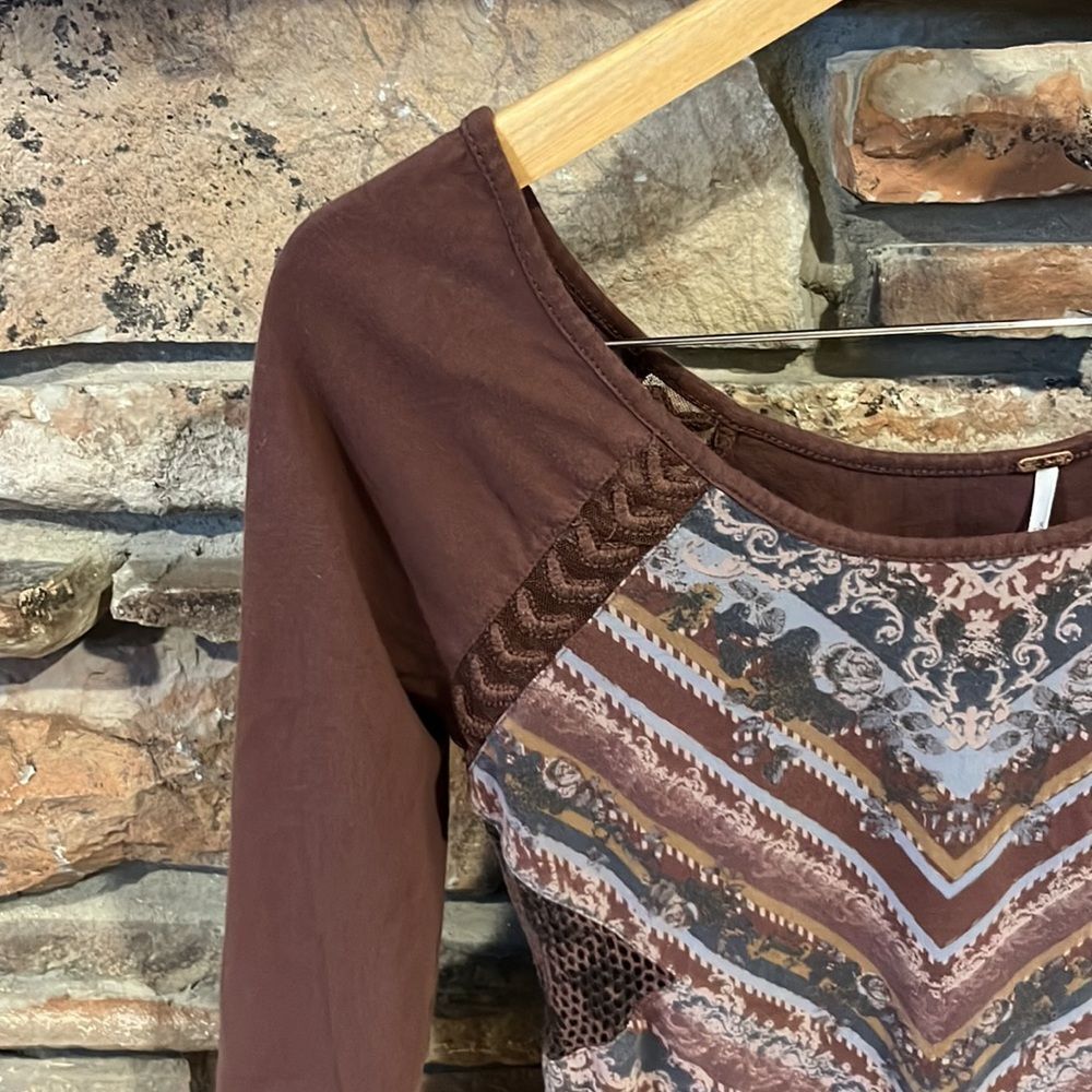 Free People Out of Africa Brown Stretch Cotton Dress - Picture 2 of 10